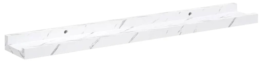 vidaXL Ράφι Τοίχου με ράφι Επιτοίχιο 4 pcs Λευκό Μάρμαρο 60 x 9 x 3 cm