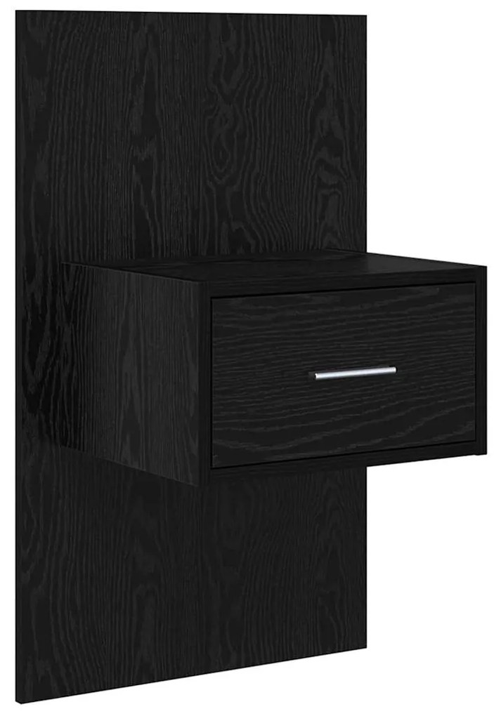 vidaXL Κεφαλή κρεβατιού με κομοδίνο με συρτάρι 3 pcs Μαύρη Οξυά