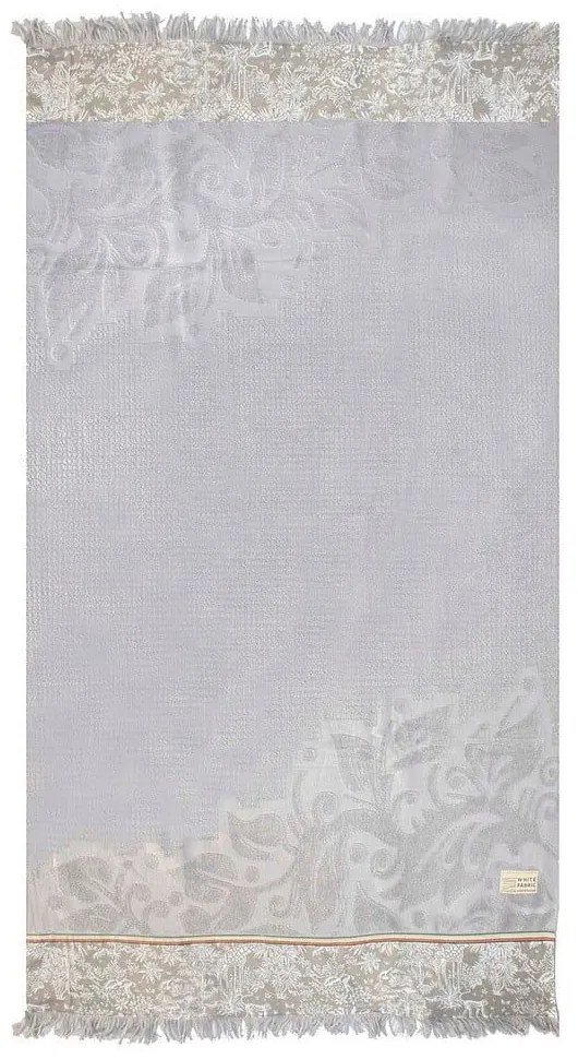 Πετσέτα Θαλάσσης Syrna 70x140 Grey White Fabric Θαλάσσης 70x140cm 100% Βαμβάκι