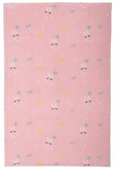 Βρεφική Κουβέρτα Fleece Κούνιας Fly Love Pink 110x150 Nef-Nef Homeware