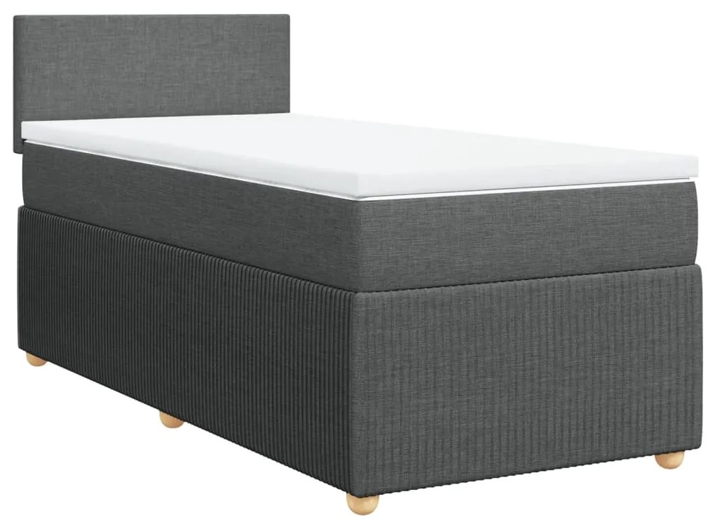 ΚΡΕΒΑΤΙ BOXSPRING ΜΕ ΣΤΡΩΜΑ ΣΚΟΥΡΟ ΓΚΡΙ 90X200 ΕΚ. ΥΦΑΣΜΑΤΙΝΟ 3287333