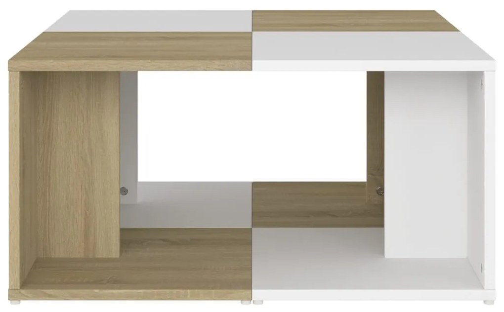 vidaXL Τραπεζάκια Σαλονιού 4 τεμ. Λευκά/Δρυς 33x33x33 εκ. Μοριοσανίδα