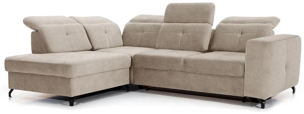 Γωνιακός καναπές Κρεβάτι BELAVIO L, με αποθηκευτικό χώρο, μπέζ 272x107x207cm-Αριστερή γωνία-BOG5544