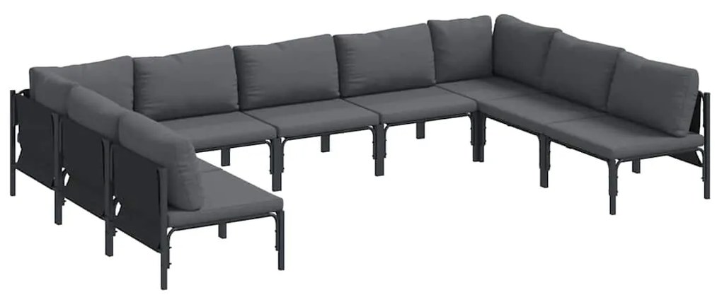 vidaXL Σετ Καναπέ Κήπου 9 pcs Ανθρακί Ατσάλι