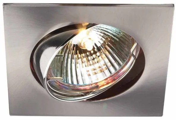 Χωνευτό Σποτ Φωτιστικό Οροφής MR16 50W LN107KA/B Τετράγωνο Sunlight-LN107KA/B SN G4-Νίκελ Ματ LN107KA/B SN G4