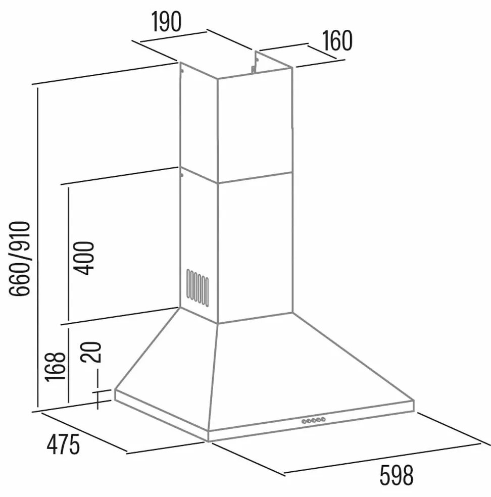 Συμβατικός Απορροφητήρας Cata VK6000X Χάλυβας