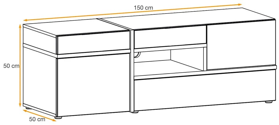 Mixed Έπιπλο Τηλεόρασης Λευκό 150x50x50