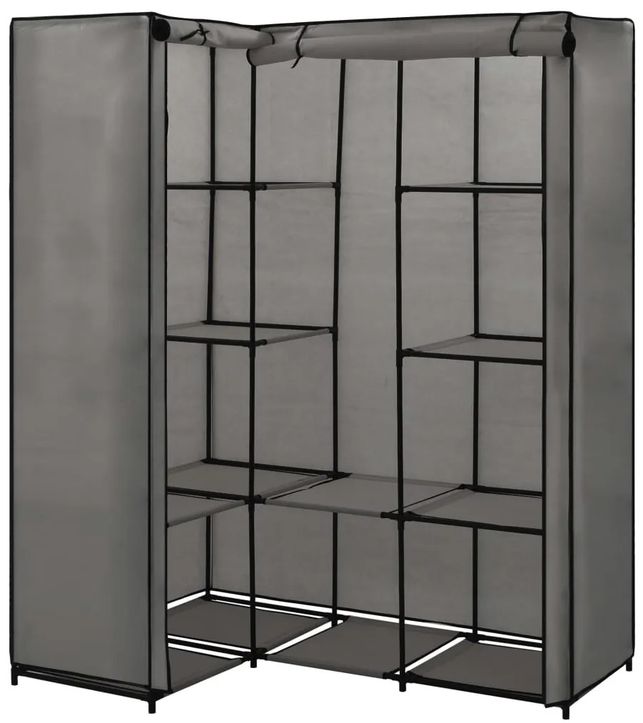 vidaXL 282452  Corner Wardrobe Grey 130x87x169 cm
