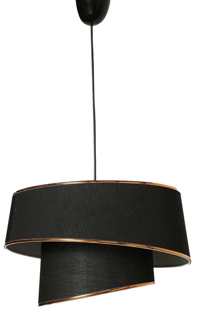 ΦΩΤΙΣΤΙΚΟ ΟΡΟΦΗΣ ΚΡΕΜΑΣΤΟ FB97356.03 ΜΕΤΑΛΛΟ ΚΑΙ ΥΦΑΣΜΑ ΜΑΥΡΟ Φ32x70Υ εκ. 0534381