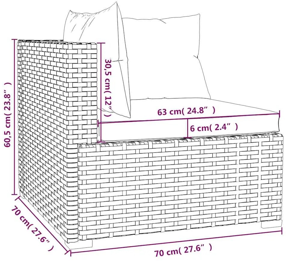 vidaXL Σαλόνι Κήπου Σετ 5 Τεμαχίων Μαύρο Συνθετικό Ρατάν με Μαξιλάρια
