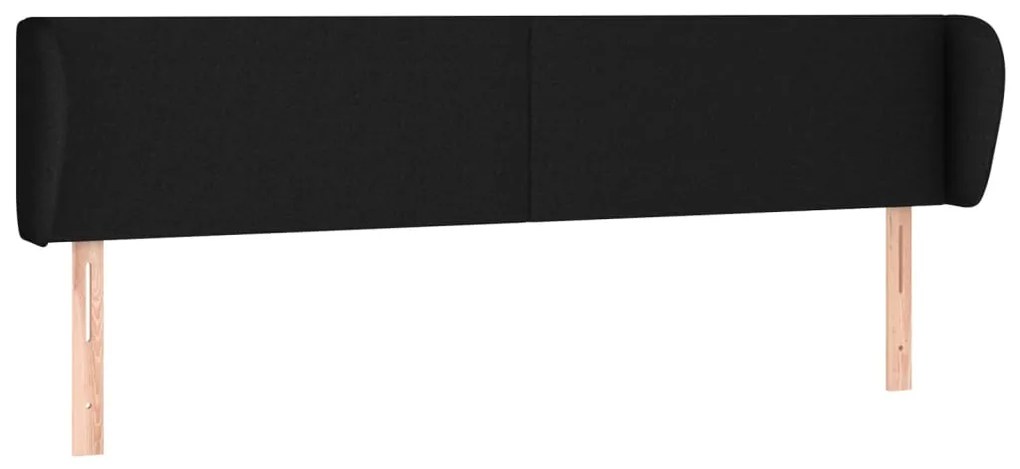 Κεφαλάρι με Πτερύγια Μαύρο 183x23x78/88 εκ. Υφασμάτινο 3116880