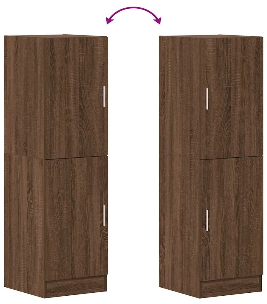 Ντουλάπι Κουζίνας Καφέ δρυς 38x41,5x131,5 εκ. Επεξεργ. Ξύλο - Καφέ
