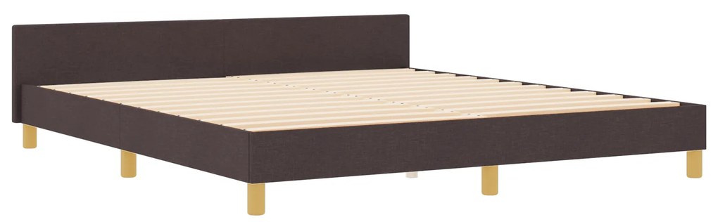 vidaXL Κρεβάτι Σκελετός Σκούρο Καφέ 180x200 εκ. Υφάσμα