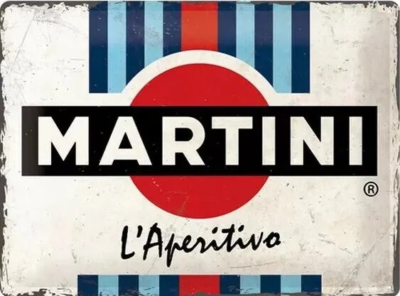 Μεταλλική πινακίδα Martini L'Aperitivo Racing Stripes