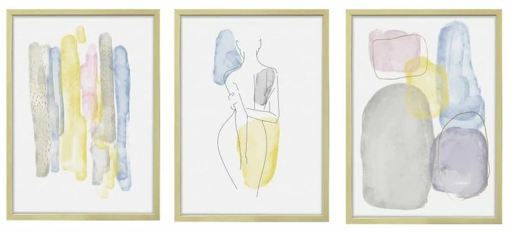 Πίνακας DKD Home Decor Κρυστάλλινο πολυστερίνη 53 x 3 x 73 cm (3 Τεμάχια)