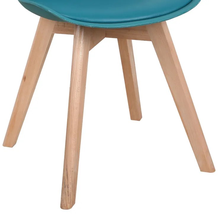 Καρέκλα Gaston pakoworld PP-PU μπλε απόχρωση- φυσικό πόδι 58x47x85εκ (1 τεμάχια)