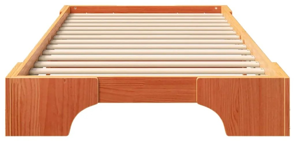 vidaXL Κρεβάτι δαπέδου με αποθήκευση Καφέ 100 x 220 cm ξύλο