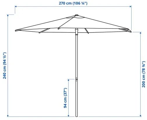 HÖGÖN ομπρέλα ήλιου, 270 cm 204.114.30