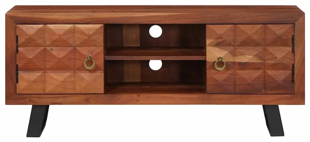 vidaXL Ντουλάπι TV καφέ μελί 112 x 30 x 48 εκ Μασίφ ξύλο ακακίας