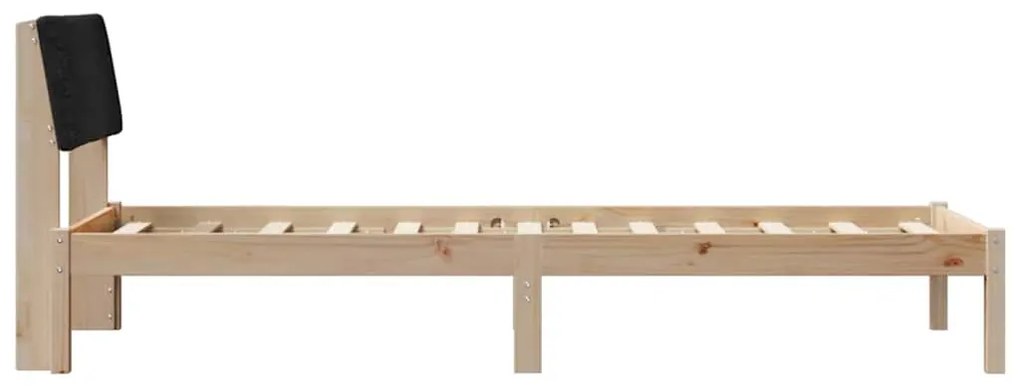 vidaXL Σκελετός Κρεβατιού Καφέ και μαύρο 80 x 200 cm Μασίφ ξύλο πεύκου