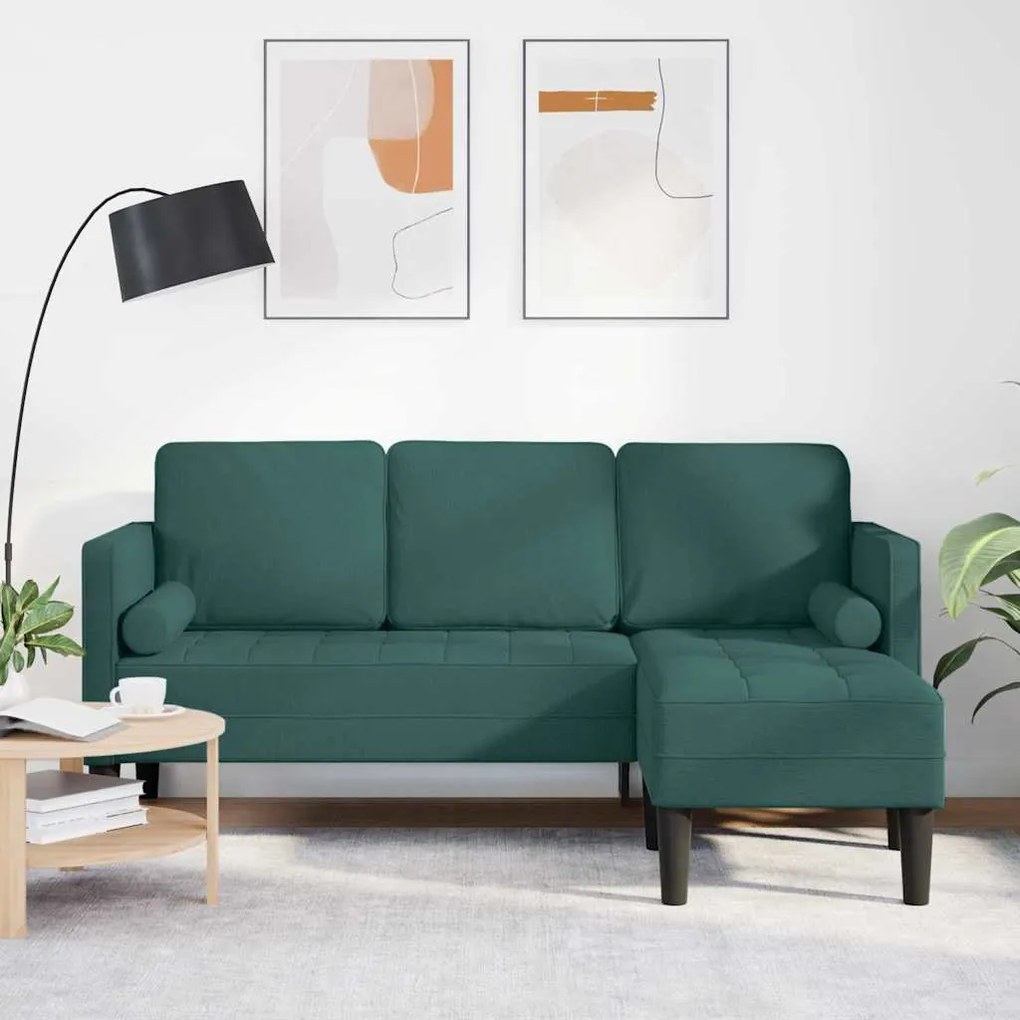 vidaXL Σετ Καναπέ Σκούρο Πράσινο 173 x 131 x 67 εκ ύφασμα