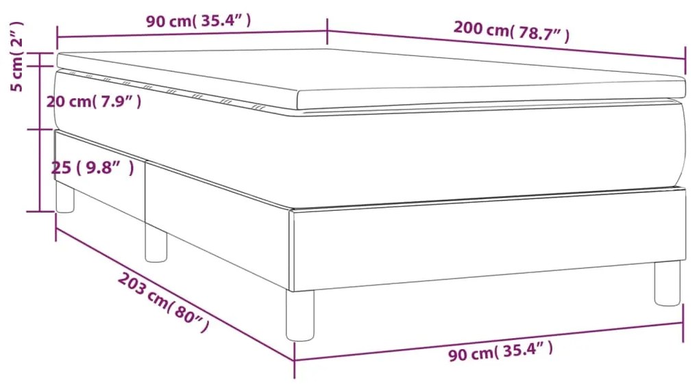 ΚΡΕΒΑΤΙ BOXSPRING ΜΕ ΣΤΡΩΜΑ ΑΝΟΙΧΤΟ ΓΚΡΙ 90X200 ΕΚ. ΥΦΑΣΜΑΤΙΝΟ 3144045