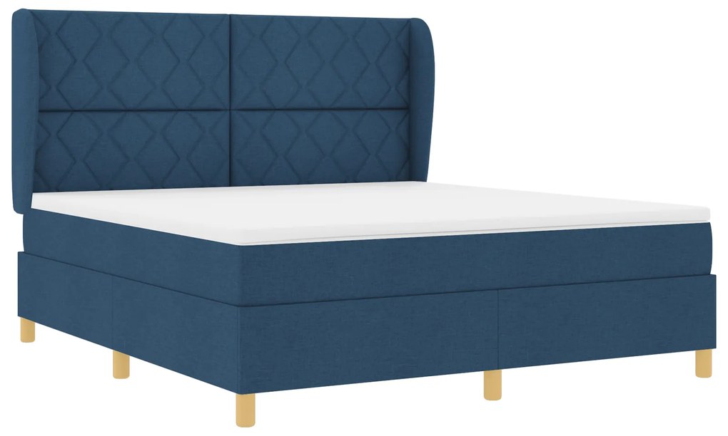 vidaXL Κρεβάτι με Στρώμα Blue 180x200 εκ. Υφασμάτινο