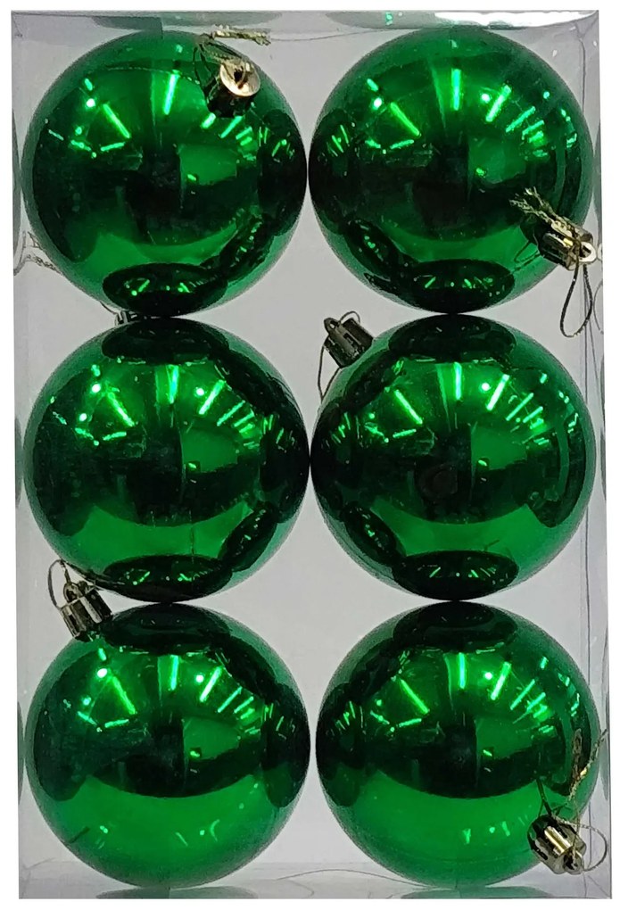 Σετ 6 τεμ. Χριστουγεννιάτικες Μπάλες Πράσινες 8cm 237551
