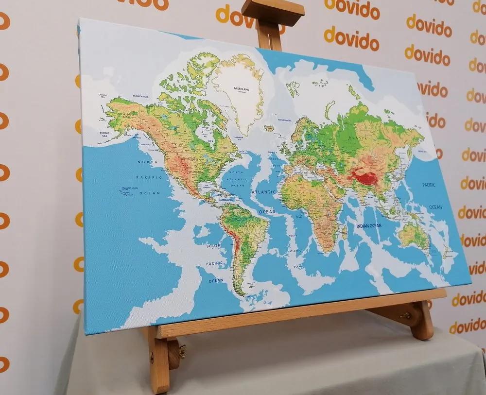 Εικόνα σε έναν κλασικό παγκόσμιο χάρτη από φελλό - 90x60  arrow