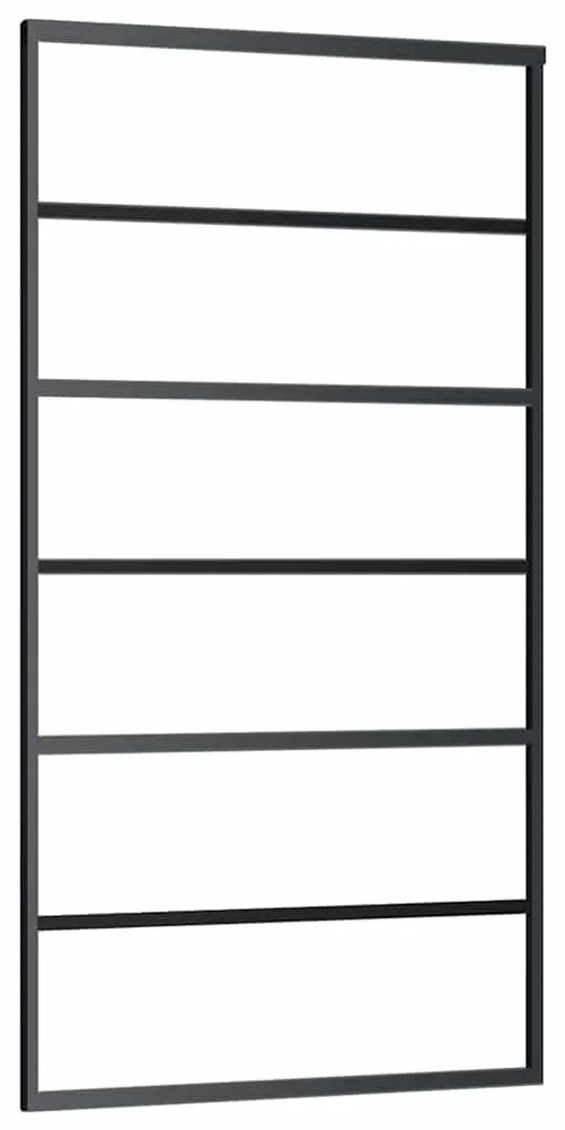 vidaXL Συρόμενη πόρτα με σετ υλικού 102x205 cm ESG Γυαλί&Αλουμίνιο