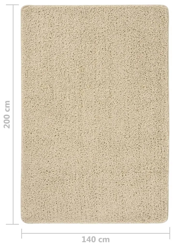 vidaXL Χαλί Shaggy Αντιολισθητικό Κρεμ 140 x 200 εκ.