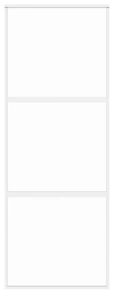 vidaXL Συρόμενη Πόρτα Λευκή 76 x 205 εκ. από Ψημένο Γυαλί / Αλουμίνιο