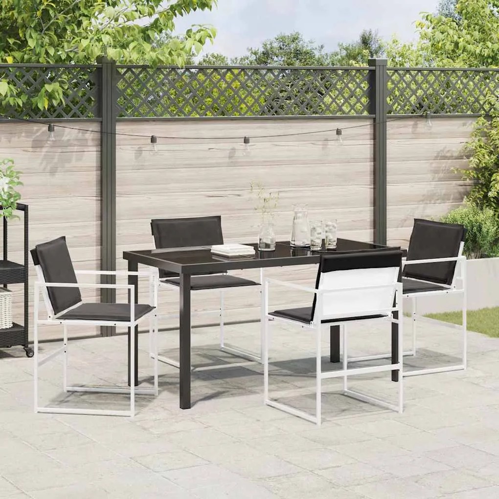 vidaXL Σέτ φαγητού για κήπο 5 pcs Λευκό 140 x 70 x 73 cm