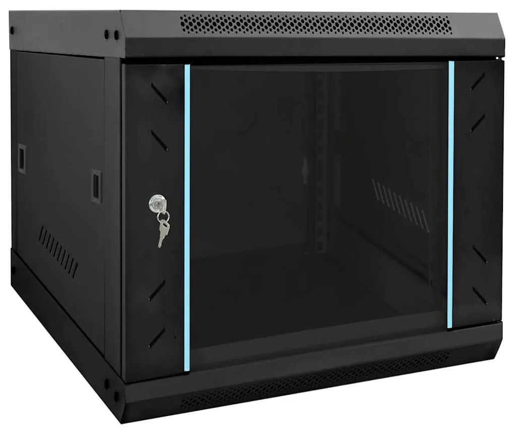 vidaXL Ντουλάπα δικτύου με αποθήκευση Μαύρο 53 x 60 x 45 εκ Ατσάλι
