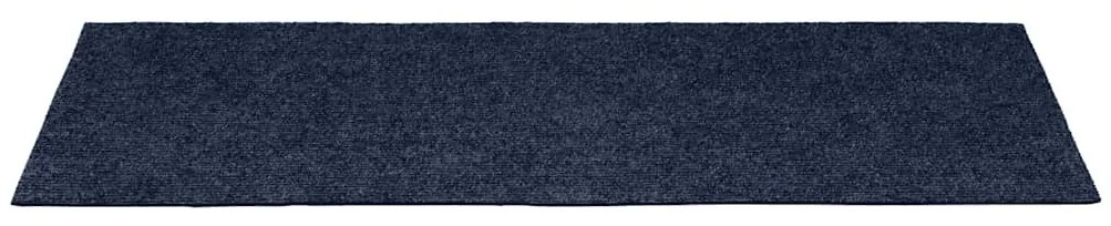 vidaXL Πατάκια Σκαλιών Αυτοκόλλητα 15 τεμ. Ορθογώνια Μπλε 60x25 εκ.