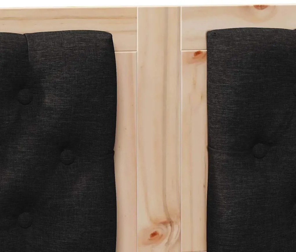 vidaXL Κεφαλάρι Άλλο Καφέ και μαύρο 200 cm Μασίφ ξύλο πεύκου