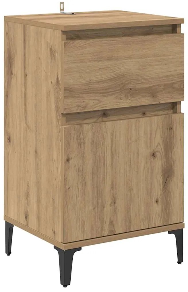 vidaXL Κομοδίνο 2 pcs artisan δρυς 40 x 35 x 70 εκ. Επεξεργασμένο ξύλο