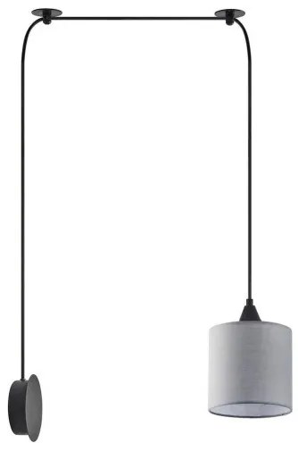 Απλίκα Φωτιστικό Τοίχου Ύφασμα ADEPT H300 Φ30 Homelighting-77-9008-Γκρι 77-9008