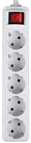 LAMTECH POWER STRIP WITH SWITCH 5 OUTLETS WHITE