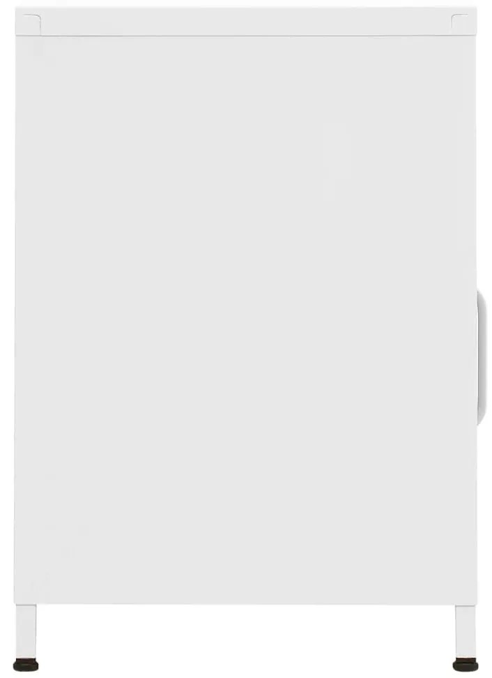 vidaXL Κομοδίνα 2 τεμ. Λευκά 35 x 35 x 51 εκ. Ατσάλινα