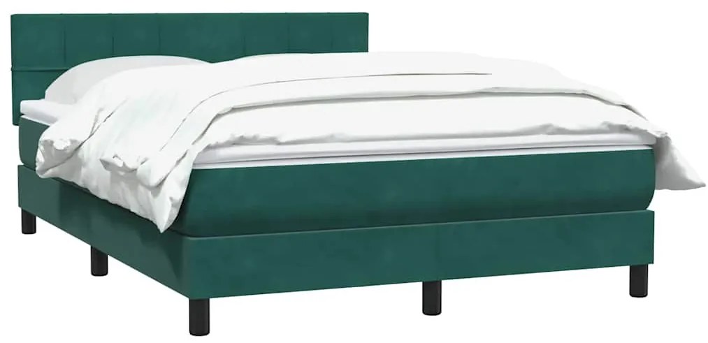 Κρεβάτι Boxspring με Στρώμα Σκούρο Πράσινο 160x210εκ. Βελούδινο - Πράσινο