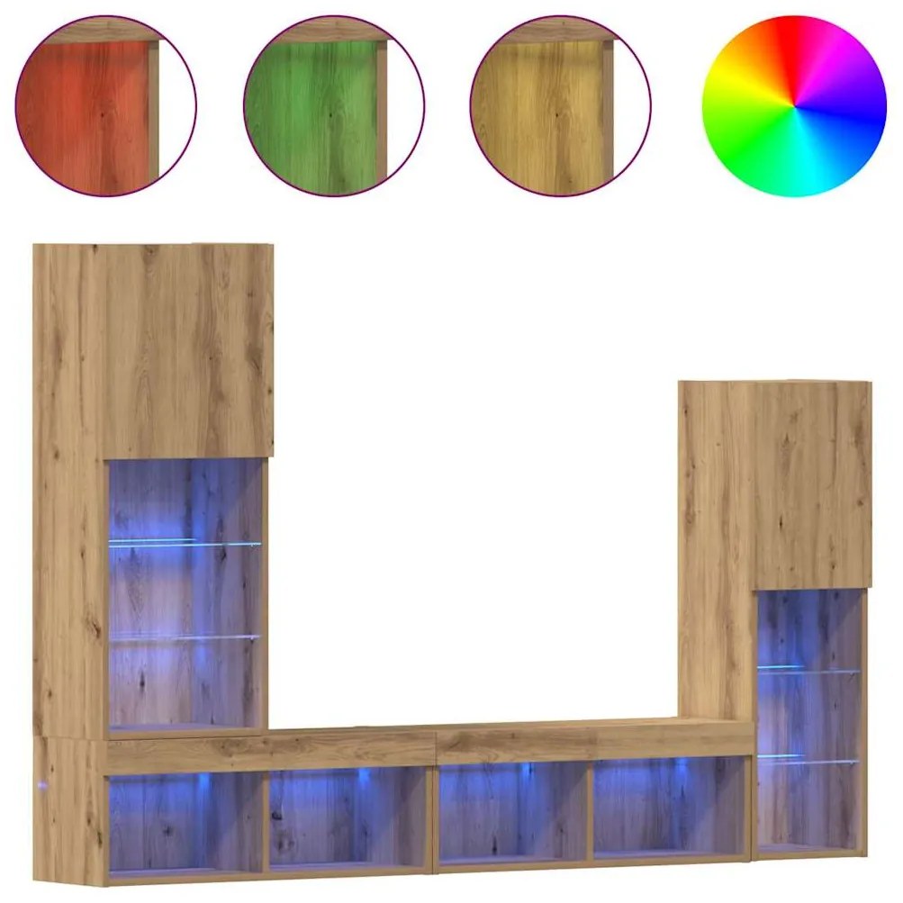 vidaXL Ντουλάπι TV 4 pcs artisan δρυς 40.5 x 30 x 102 εκ.