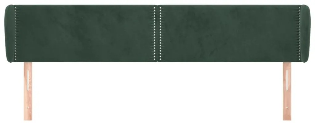 Κεφαλάρι με Πτερύγια Σκούρο Πράσινο 183x23x78/88 εκ. Βελούδινο - Πράσινο