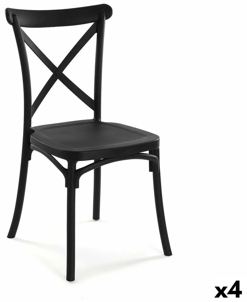 Καρέκλα Versa Μαύρο 43 x 88 x 43 cm (4 Μονάδες)