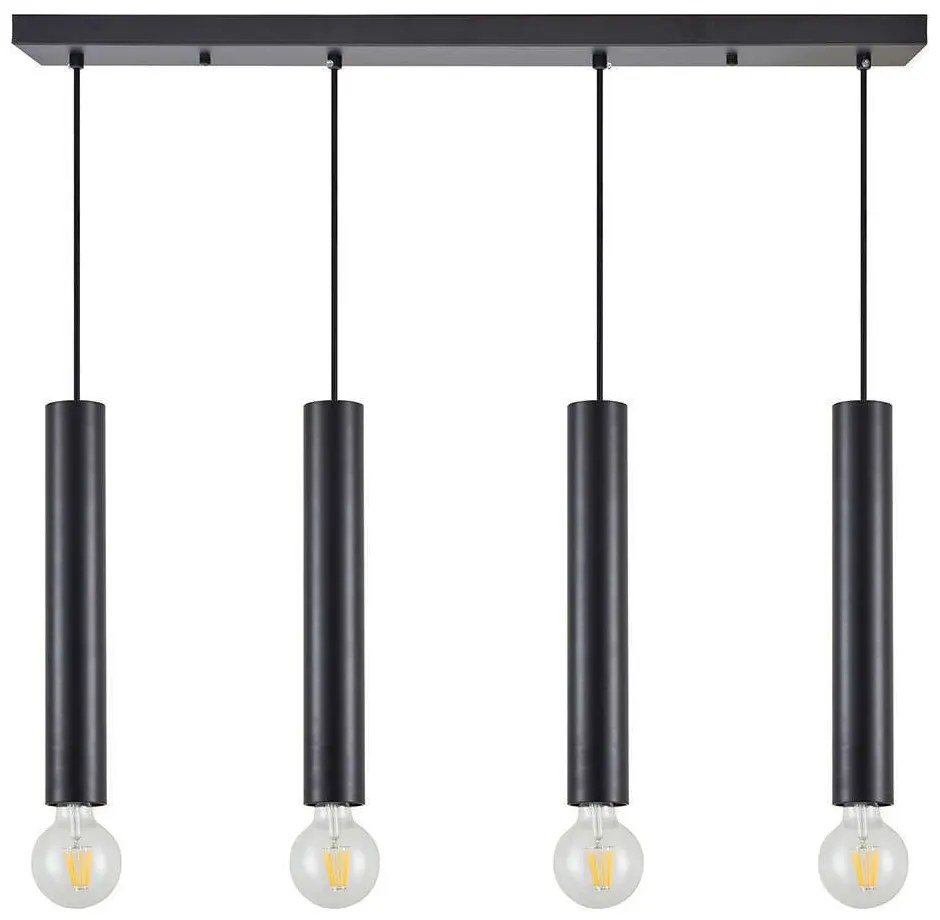 Φωτιστικό Οροφής - Ράγα Adept Tube 77-8674 85x8x300cm 4xE27/GU10 60W Black Homelighting