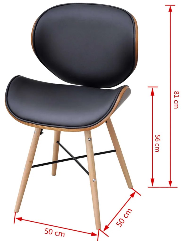 vidaXL Καρέκλες Τραπεζαρίας 4 τεμ. από Λυγισμένο Ξύλο/Συνθετικό Δέρμα