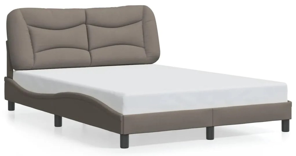 vidaXL Σκελετός Κρεβατιού Χωρίς Στρώμα Taupe 140x190 εκ. Υφασμάτινο