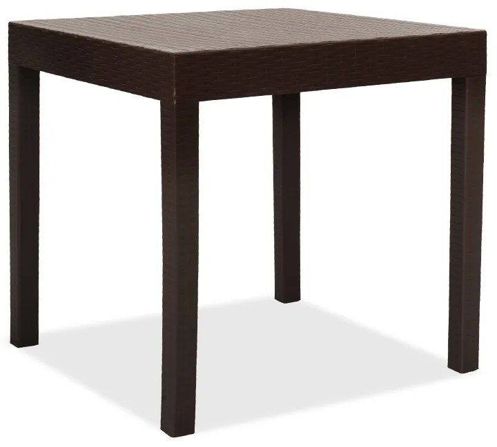 Τραπέζι Gabi pakoworld PP χρώμα καφέ 80x80x77εκ Model: 143-000024