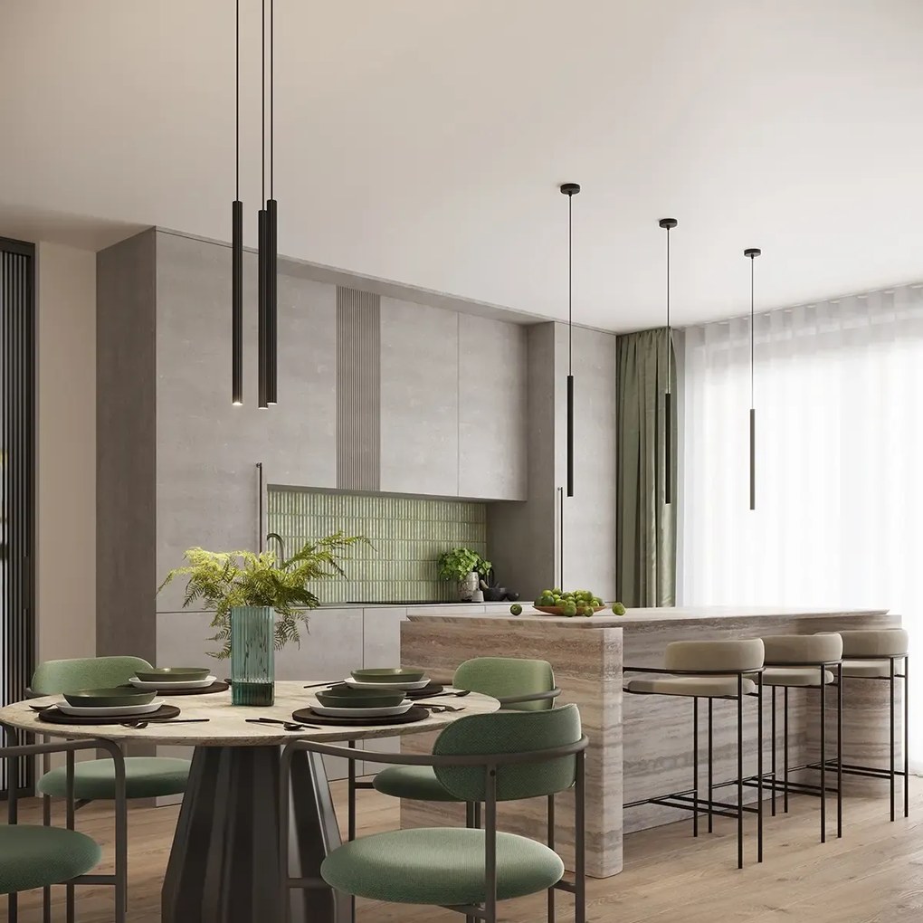 Κρεμαστό φωτιστικό ARCHE 1 μαύρο ατσάλι/1xmax 8W LED