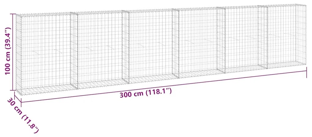 ΣΥΡΜΑΤΟΚΙΒΩΤΙΟ ΤΟΙΧΟΣ 300X30X100 ΕΚ. ΓΑΛΒΑΝ.ΧΑΛΥΒΑΣ + ΚΑΛΥΜΜΑΤΑ 147821